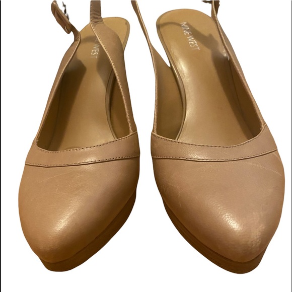 Size 10 Nine West Tan Leather 4” Heels - Picture 4 of 13